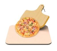 Piedra para pizza, 14.96 x 11.81 x 0.43 pulgadas, pala para pelar, grosor FERFECT, piedra para hornear fácil de limpiar, bandeja para pizza para horno y barbacoa, corteza más crujiente para pizzas