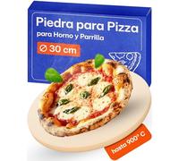Piedra para Pizza Horno Redondo 30cm - Refractaria para Parrilla de Gas y Barbacoa - Cordierita para una Masa Crujiente