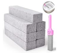 Piedra pómez para limpieza, limpiador de inodoros de piedra pómez que limpia poderosamente, piedra pómez con asa, adecuada para limpiar el inodoro, baño, cocina, fregadero, parrilla, bañera (paquete