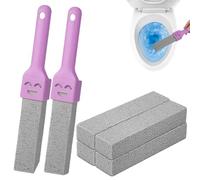 Piedra pomez para Limpieza WC 6 Pcs Piedra Pómez de Limpieza con 2 Mangos, Reemplazable Cleaning Block Bloques de Piedras Pómezs para Aseo, Lavabo, Ducha, Bañeras, Cocina, Cuidado los Pies