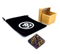Piedra preciosa amatista coronas chakra pirámide con grabado Reiki en caja de regalo y bolsa Om | Feng Shui Yoga Meditation