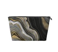 Piedra Preciosa de ágata negra y Dorada Moderna, Bolsa de artículos de tocador Bolsa de Maquillaje Bolsa de cosméticos Bolsa de artículos de tocador de Viaje portátil