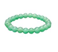 Piedra preciosa de aventurina verde natural de 8 mm | forma redonda, talla lisa | piedra de color verde | pulsera elástica energética | pulsera curativa | joyería hecha a mano | LK_WOSB_00254_6.5