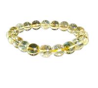 Piedra preciosa de citrino natural de 10 mm | forma redonda, piedra de corte liso | piedra de color amarillo | pulsera elástica Dhan Yog | pulsera del éxito | joyería hecha a mano | LK_WOSB_00175_7