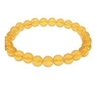 Piedra preciosa de citrino natural de 8 mm | forma redonda, piedra de corte liso | piedra de color amarillo | pulsera elástica Dhan Yog | pulsera del éxito | joyería hecha a mano | LK_WOSB_00627_8