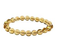 Piedra preciosa de citrino natural de 8 mm | forma redonda, piedra de corte liso | piedra de color amarillo | pulsera elástica Dhan Yog | pulsera del éxito | joyería hecha a mano | LK_WOSB_00403_8