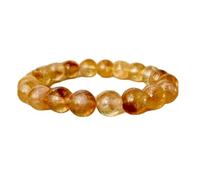 Piedra preciosa de citrino natural de 8 mm | forma redonda, piedra de corte liso | piedra de color amarillo | pulsera elástica Dhan Yog | pulsera del éxito | joyería hecha a mano | LK_WOSB_00073_7