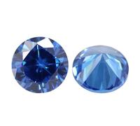 Piedra preciosa sintética de circonita cúbica azul real 5A brillante corte redondo suelta para hacer joyas asequibles, 8.0mm-12pcs, Moissanita