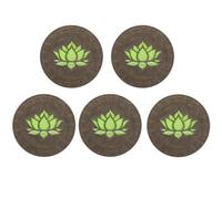 Piedra redonda for exteriores con diseño de loto luminoso, juego de piedras redondas que brillan en la oscuridad, for caminos, césped, patio, sendero y parterres.(A,5pcs)