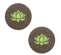 Piedra redonda for exteriores con diseño de loto luminoso, juego de piedras redondas que brillan en la oscuridad, for caminos, césped, patio, sendero y parterres.(A,2pcs)