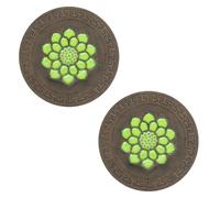 Piedra redonda for exteriores con diseño de loto luminoso, juego de piedras redondas que brillan en la oscuridad, for caminos, césped, patio, sendero y parterres.(B,2pcs)