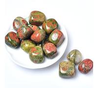 Piedra rodante de cristal natural de 50 g, muestra de grava de 27 colores, piedra curativa pulida, Reiki para acuario, pecera, decoración del hogar, unakita, 50 g