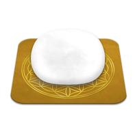Piedra selenita pulida 2-3 cm calidad premium | Claridad, Serenidad, Purificación | Flor de la vida incluida | Guía práctica y meditación ofrecida | Regalo Zen Bienestar | 1 unidad