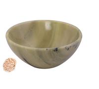 Piedra serpentina tallada hecha a mano Cuenco de Feng Shui Generador energía espiritual Reiki Regalo Healing Cristal cargado 2.5 pulgadas Aproximadamente con rosa Desierto Selenita-Blessfull Healing