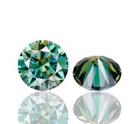 Piedra suelta de moissanita verde cultivada en laboratorio, claridad VVS1, 3 excelente corte redondo para hacer joyas con certificado GRA, 14mm，10ct, Gema, Moissanita