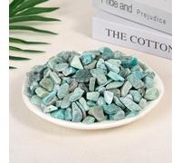 Piedra triturada de cristal azul claro natural de 200 g, piedra de aromaterapia pulida de 9 a 12 mm, piedra de cristal natural crudo, piedra de desmagnetización, decoración de peceras, piedra