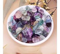 Piedra triturada de cristal de fluorita de color natural decorativa para jardín (fluorita de color, 100 g, 9-12 mm)