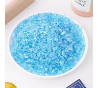 Piedra triturada de cristal natural de 1 kg, adición optimizada de color de 5 a 7 mm, adorno de piedra natural azul desmagnetizante para maceta, piedra decorativa para pecera