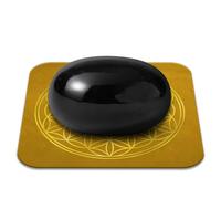 Piedra turmalina negra natural pulida 2-3 cm de calidad premium | Protección, Anclaje y Serenidad | Flor de la vida incluida | Guía práctica y meditación offertss | Regalo Zen Bienestar | 1 unidad