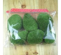 Piedras artificiales de musgo verde para decoración de paisajes, rocas de simulación para el jardín del hogar y arreglos florales, bolas de césped de plástico irregulares (8 piezas)