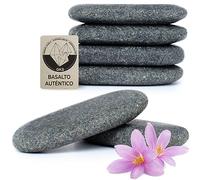 Piedras Calientes para los Dedos [6 Unidades], Hot Stones de Basalto Auténtico Certificado para Ofrecer Mucho Calor, Como Complemento de Su Hot Stone Massage Set