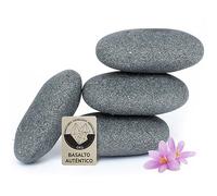 Piedras Calientes para Masaje [4 Unidades], Hot Stones de Basalto Auténtico Certificado para Ofrecer Mucho Calor, Como Complemento de Su Hot Stone Massage Set