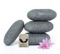 Piedras Calientes Pequeñas para Masaje [4 Unidades], Hot Stones de Basalto Auténtico Certificado para Ofrecer Mucho Calor, Como Complemento de Su Hot Stone Massage Set