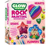 Piedras con forma de coraz n, flor y estrella - Kit de pintura de piedras que brillan en la oscuridad para ni os - Juguetes de manualidades para