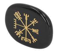 Piedras con Símbolos de Meditación, Piedras con Símbolos Vikingos Grabadas, Exquisitas para la Meditación (BLACK)
