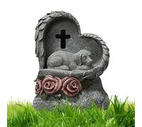 Piedras conmemorativas para mascotas para perros - Piedra conmemorativa para mascotas, Lápida para mascotas Lápida para gatos | Estatua de jardín con energía solar, lápida para alma