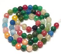Piedras de ágata de piedras preciosas, 60 unidades, 6 mm, juego para manualidades, piedras semipreciosas, redondas facetadas