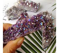 Piedras de amatista natural Espécimen Minerales Galvanoplastia Aura Cristal de cuarzo Clúster Geoda para Reiki Decoración para el hogar Regalos Energy-90-100g_