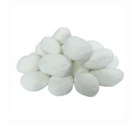 Piedras de cerámica para chimenea, 24 piezas, piedras redondas de lava, troncos de gas, para chimeneas y hogueras interiores y exteriores, piedras decorativas para paisajismo (blanco)