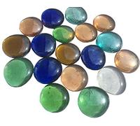 Piedras de cristal Crystal King mezcladas, multicolor, 3,5 cm, 300 g, planas, decorativas, para mesa, jarrón, relleno