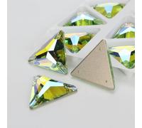 Piedras de cristal de luna de vidrio para coser, con parte trasera plana, para prendas de vestir, bolsos, 6270-214SI, peridoto SI - 12 unidades, 22 mm, 22 mm - Otros