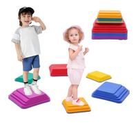 Piedras de Equilibrio para Niños,6 Piedras de Equilibrio para Niños,Curso De Obstáculos Equipo De Juego,Piedras Apilables Antideslizante,Regalo para Niños Mayores de 3 Años
