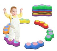 Piedras de equilibrio para niños, 6 unidades de piedras apilables antideslizantes, juguetes sensoriales, piedras de equilibrio colorido, forma de guisante, 30 x 13 x 6 cm