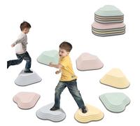 Piedras de Equilibrio para Niños,8 Piedras Antideslizante Piedras de Paso,Desarrollar la Coordinación y el Equilibrio en Interiores y Exteriores Curso de Obstáculos (macaron)