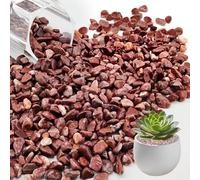 Piedras de grava roja de 2.2 libras para plantas, rocas naturales de grava de jardín, guijarros naturales para jarrones, acuario, bambú, hidroponía, decoración del hogar (6-9 mm)