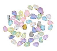 Piedras de imitación para coser, Paquete de 10 garras de cristal con diamantes de imitación blancos y dorados, varios colores y tamaños.(10x14mm Random Mix,10PCS-WHITE K CLAW)