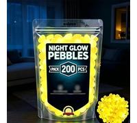 Piedras de jardín multicolores que brillan en la oscuridad, guijarros luminosos, guijarros decorativos que se iluminan, ideales para el jardín, senderos, acuarios y como guía nocturna (Yellow)