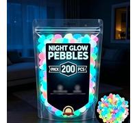 Piedras de jardín multicolores que brillan en la oscuridad, guijarros luminosos, guijarros decorativos que se iluminan, ideales para el jardín, senderos, acuarios y como guía nocturna (Multicolour)
