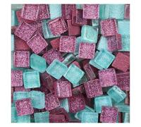 Piedras de Mosaico para Manualidades 50 Uds Diy mezcla de colores brillo mosaico piedras vidrio azulejos guijarros Material artesanal rompecabezas for hacer mosaicos 9 * 9mm(Color 15)