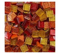 Piedras de Mosaico para Manualidades 50 Uds Diy mezcla de colores brillo mosaico piedras vidrio azulejos guijarros Material artesanal rompecabezas for hacer mosaicos 9 * 9mm(Color 18)