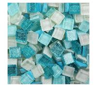 Piedras de Mosaico para Manualidades 50 Uds Diy mezcla de colores brillo mosaico piedras vidrio azulejos guijarros Material artesanal rompecabezas for hacer mosaicos 9 * 9mm(Color 2)