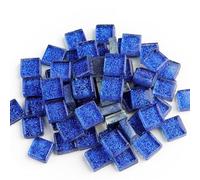 Piedras de Mosaico para Manualidades 50 Uds Diy, mosaico de piedras cristal con purpurina colorida, azulejos, guijarros vidrio, Material artesanal, rompecabezas for hacer mosaicos 9x9mm(Color 22)