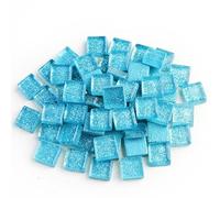 Piedras de Mosaico para Manualidades 50 Uds Diy, mosaico de piedras cristal con purpurina colorida, azulejos, guijarros vidrio, Material artesanal, rompecabezas for hacer mosaicos 9x9mm(Color 30)