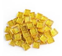 Piedras de Mosaico para Manualidades 50 Uds Diy, mosaico de piedras cristal con purpurina colorida, azulejos, guijarros vidrio, Material artesanal, rompecabezas for hacer mosaicos 9x9mm(Color 19)