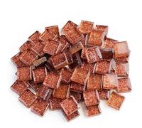 Piedras de Mosaico para Manualidades 50 Uds Diy, mosaico de piedras cristal con purpurina colorida, azulejos, guijarros vidrio, Material artesanal, rompecabezas for hacer mosaicos 9x9mm(Color 25)