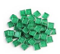 Piedras de Mosaico para Manualidades 50 Uds Diy, mosaico de piedras cristal con purpurina colorida, azulejos, guijarros vidrio, Material artesanal, rompecabezas for hacer mosaicos 9x9mm(Color 1)